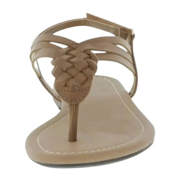 American Eagle Paprika Woven Flat Sling Thong Sandals Tan Size 7 - Picture 2 of 8